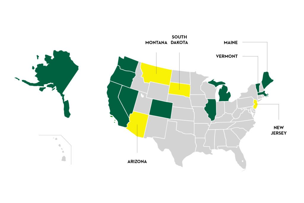 states that have legalized or will vote to legalize cannabis in 2020